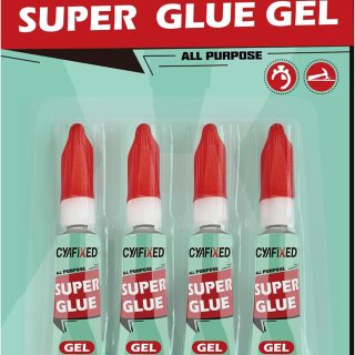 Super Glue Gel Clear for Wood Plastic Metal, Instant Superglue All Purpose Multipack Cyanoacrylate Adhesive Repair Ceramic Model Leather Rubber Glass Pottery, Strong Bonding Single Use Glue Minis